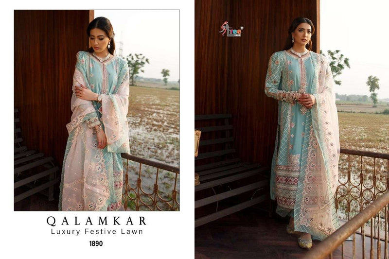 Shree Fab Qalamkar Luxury Festive Pure Lawn Exclusive Embroidery Work Pakistani Suit