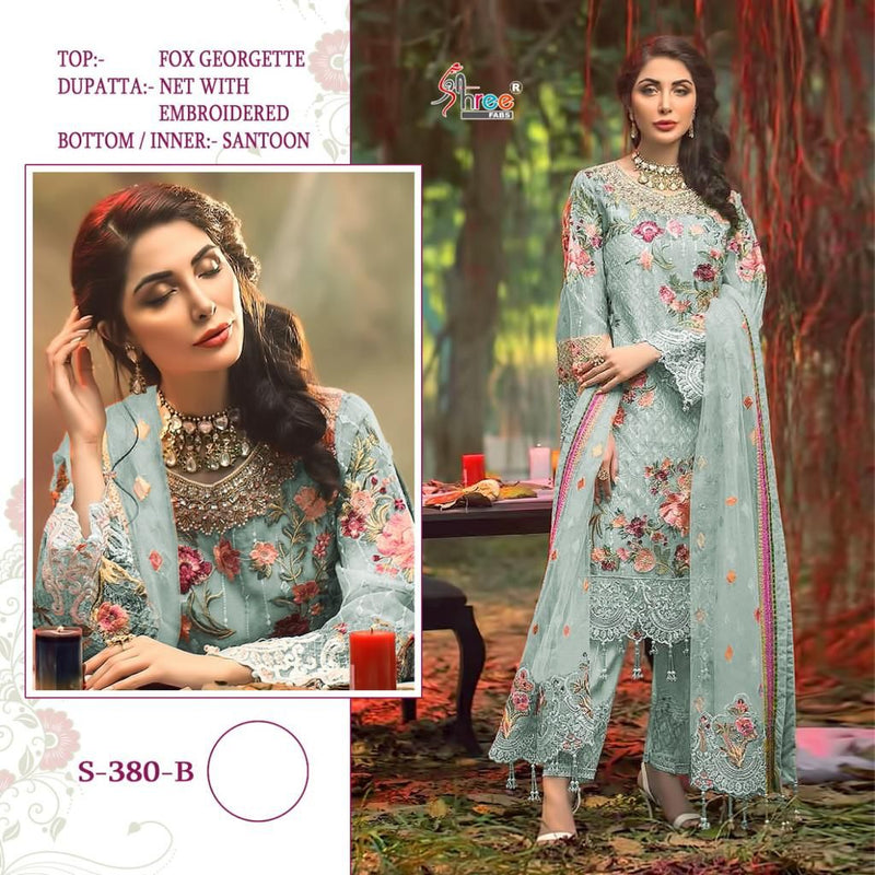 Shree Fab S 380 Fox Georgette Partywear Designer Suits