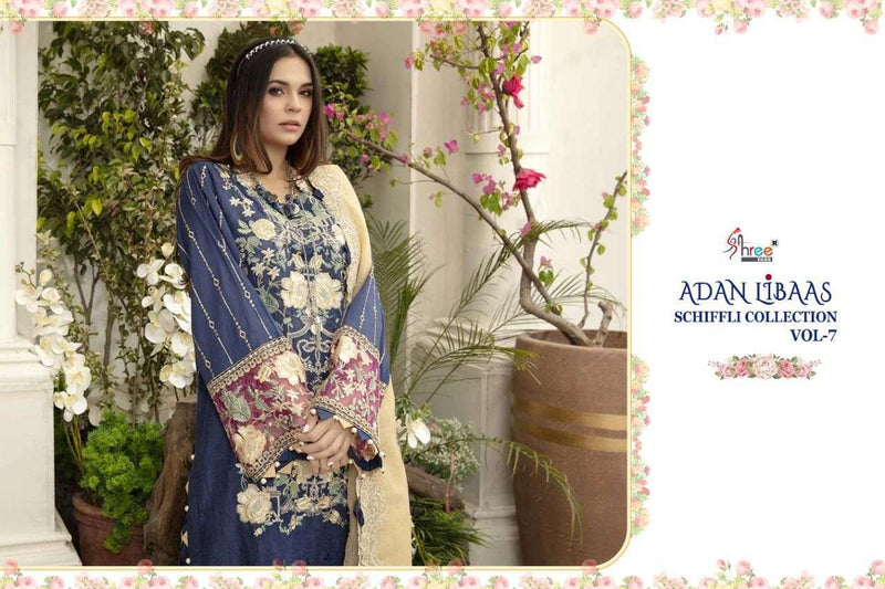 Shree Fabs Adan Libaas Schiffli Collection Vol 7 Pure Lawn Cotton Pakistani Suit