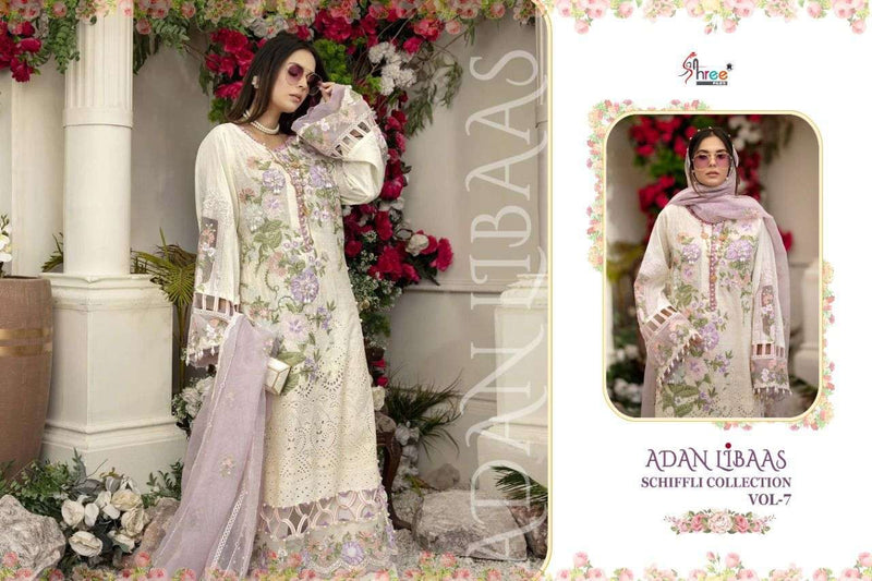 Shree Fabs Adan Libaas Schiffli Collection Vol 7 Pure Lawn Cotton Pakistani Suit