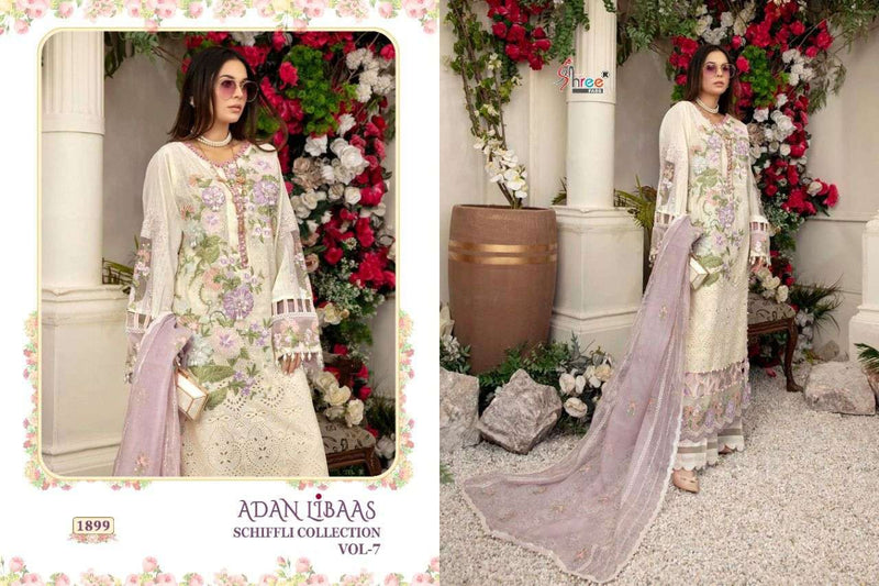 Shree Fabs Adan Libaas Schiffli Collection Vol 7 Pure Lawn Cotton Pakistani Suit