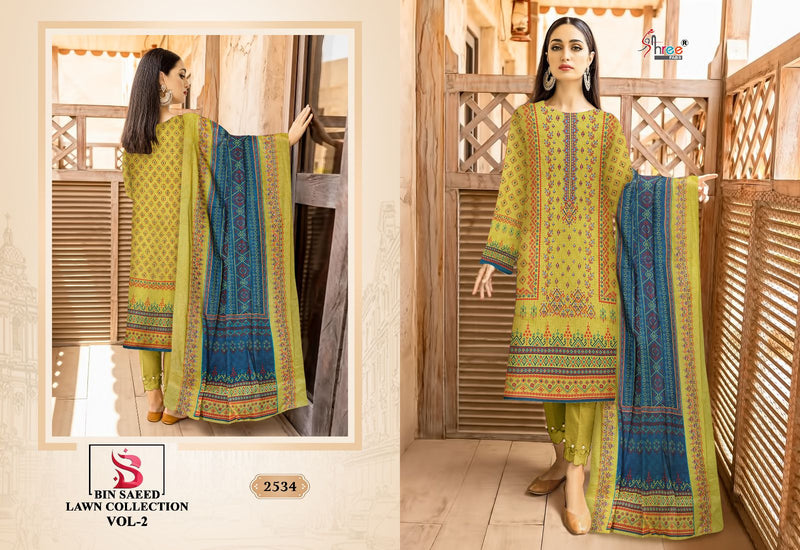 Shree Fabs Bin Saeed Lawn Collection Vol 2 Pure Lawn Exclusive Self Embroidered Salwar Suit