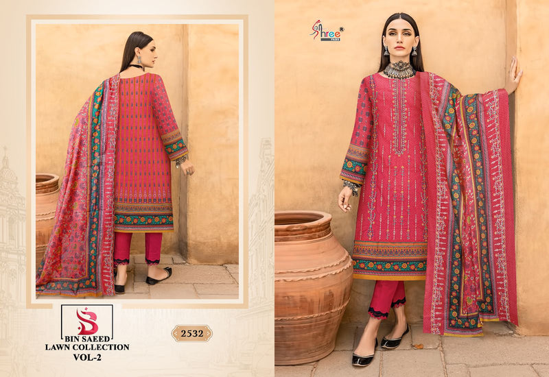 Shree Fabs Bin Saeed Lawn Collection Vol 2 Pure Lawn Exclusive Self Embroidered Salwar Suit