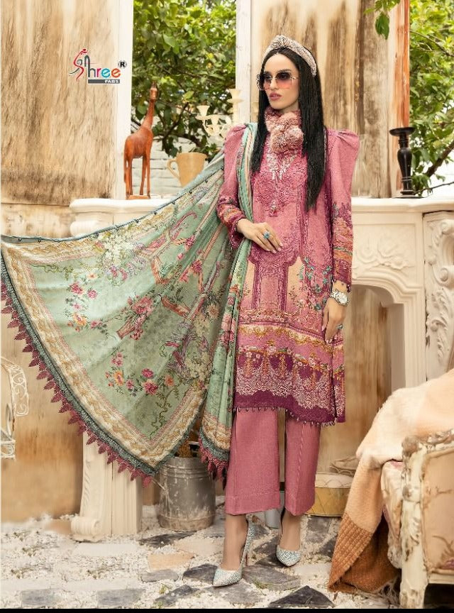 Shree Fabs Mariya B M Print Winter Collection 1991 Pashmina Print With Embroidered Work Salwar Kameez