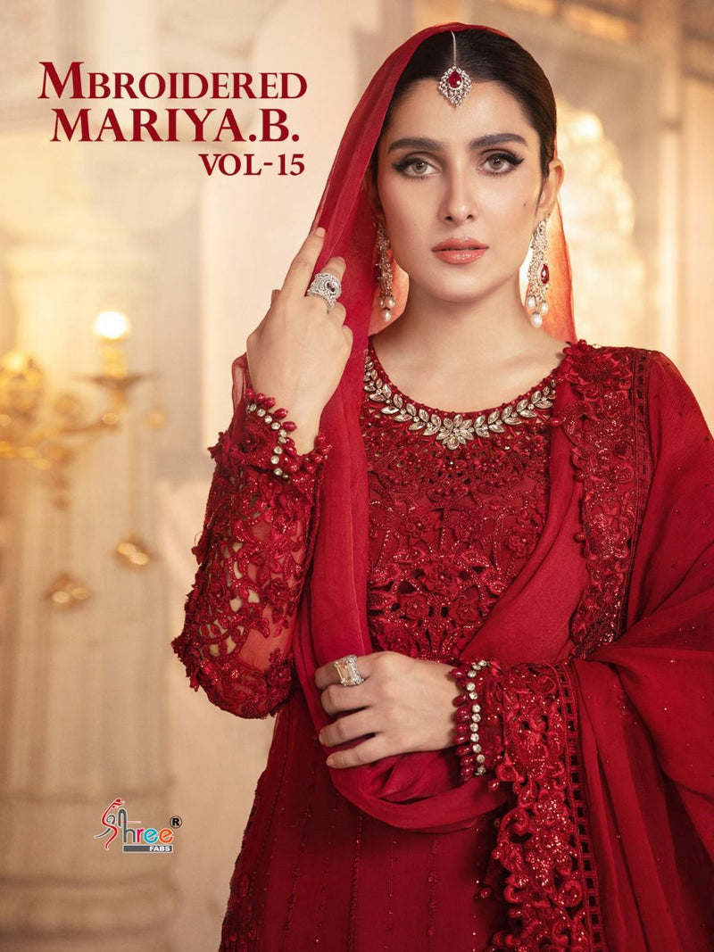 Shree Fabs Mbroidered Mariya B Vol 15 Heavy Organza Fox Embroidery Work Salwar Kameez