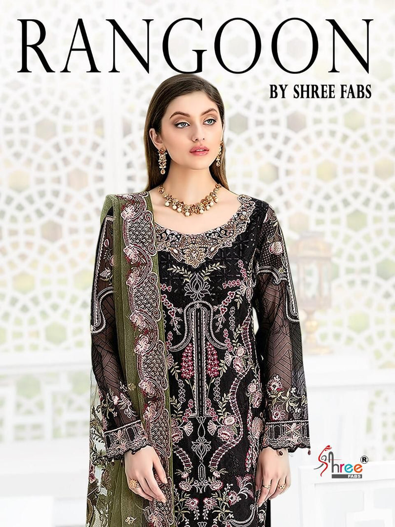 Shree Fabs Rangoon Georgette Heavy Embroidery Work Salwar Kameez