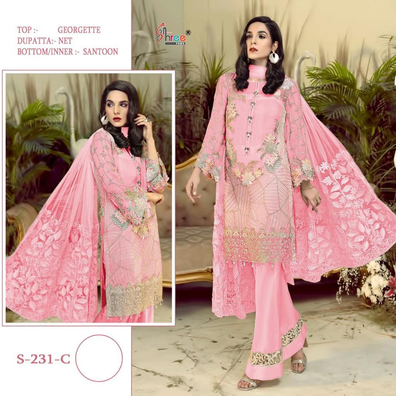 Shree Fabs S 231 Georgette Embroidered Stylish Partywear Pakistani Suit