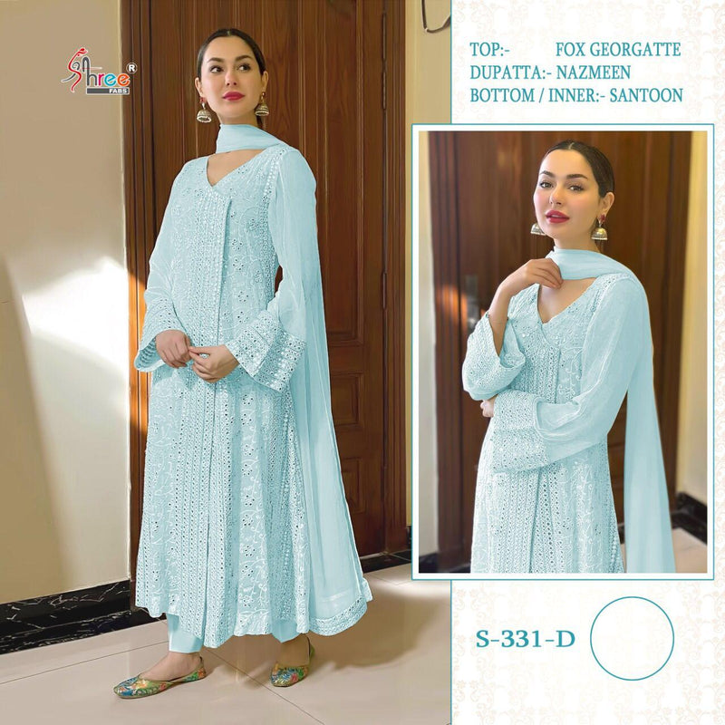 Shree Fabs S 331 Faux Georgette Heavy Embroidered Work Salwar Suit
