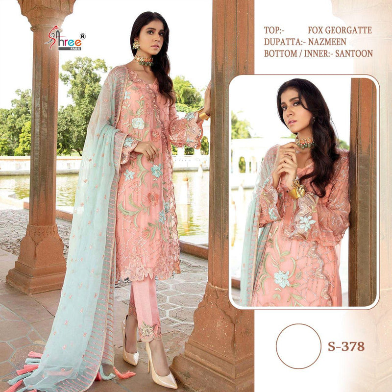 Shree Fabs S 378 Fox Georgette Heavy Embroidery Work Salwar Kameez