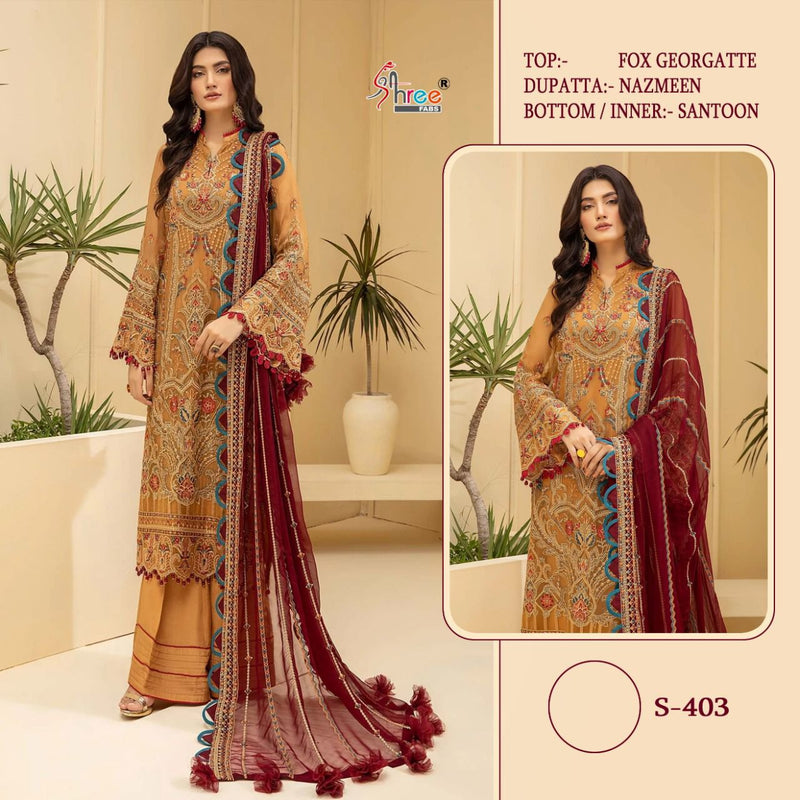 Shree Fabs S 403 Fox Georgette Heavy Embroidered Work Pakistani Designer Salwar Suit