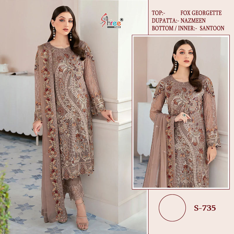 Shree Fabs S 735 Fox Georgette Heavy Embroidered Pakistani Salwar Suits