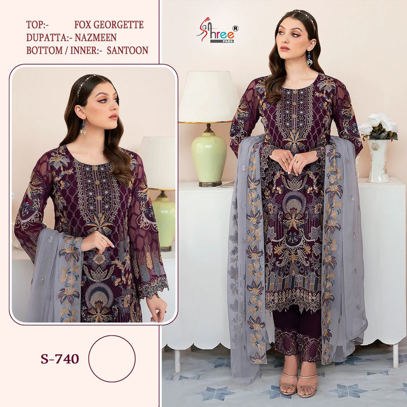 Shree Fabs S 740 Fox Georgette Heavy Embroidered Pakistani Salwar Suits
