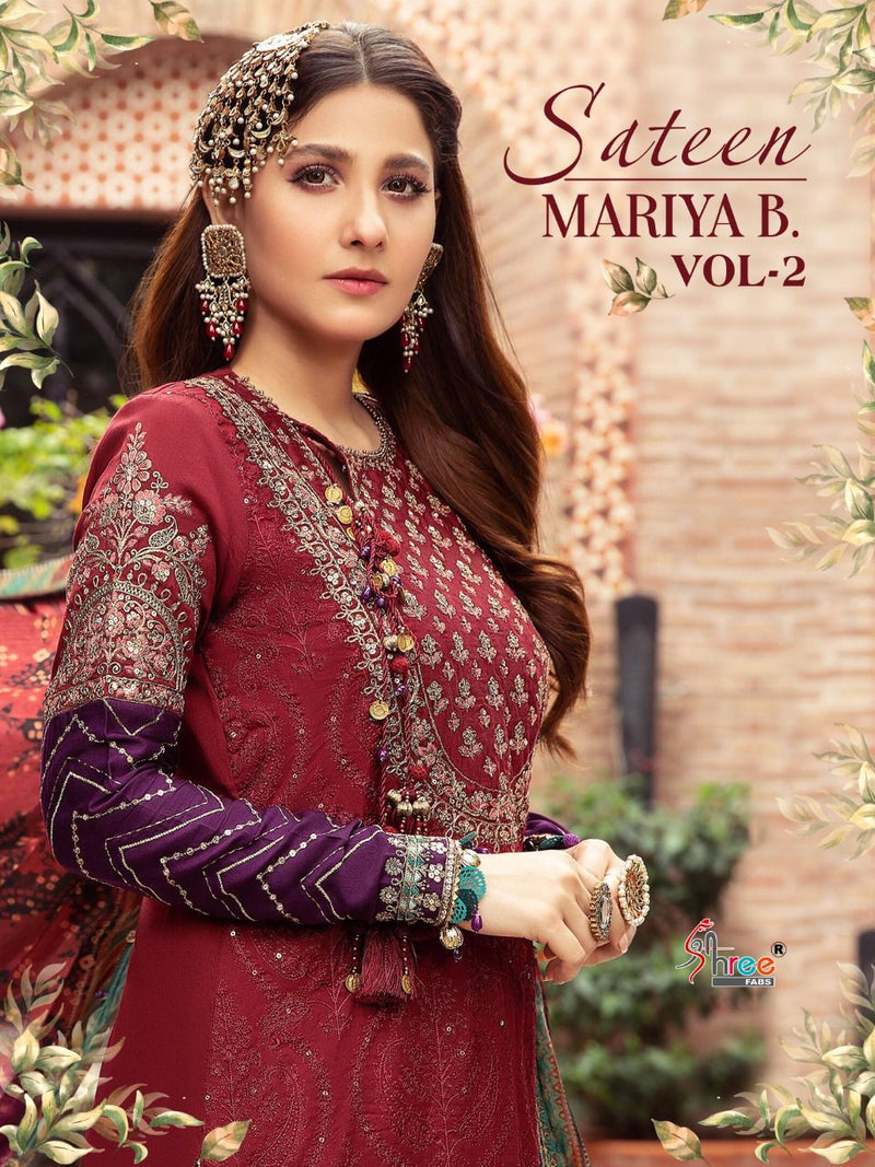 Shree Fabs Sateen Mariya B Vol 2 Cotton With Self Embroidery