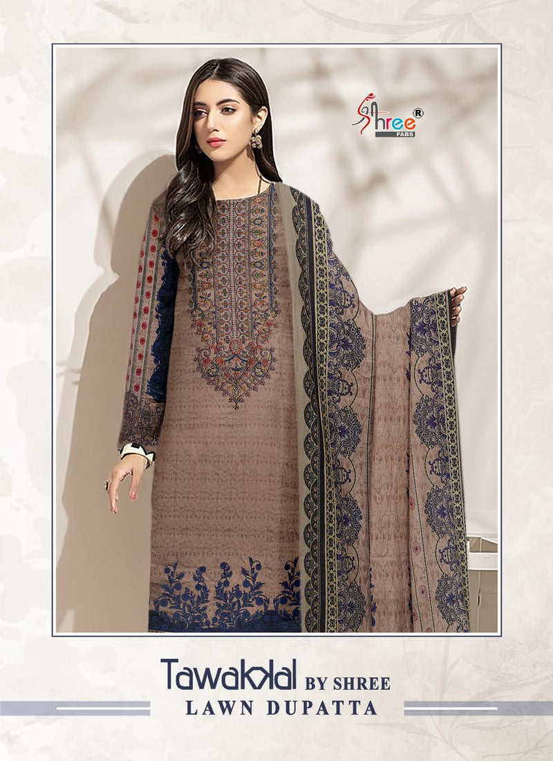 Shree Fabs Tawakkal Lawn Dupatta Pure Cotton Print With Embroidery Work Salwar Suit
