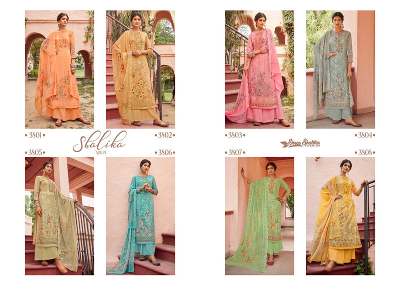 Shree Shalika Vol 74 Pure Georgette Sequence Work Digital Printed Salwar Suit