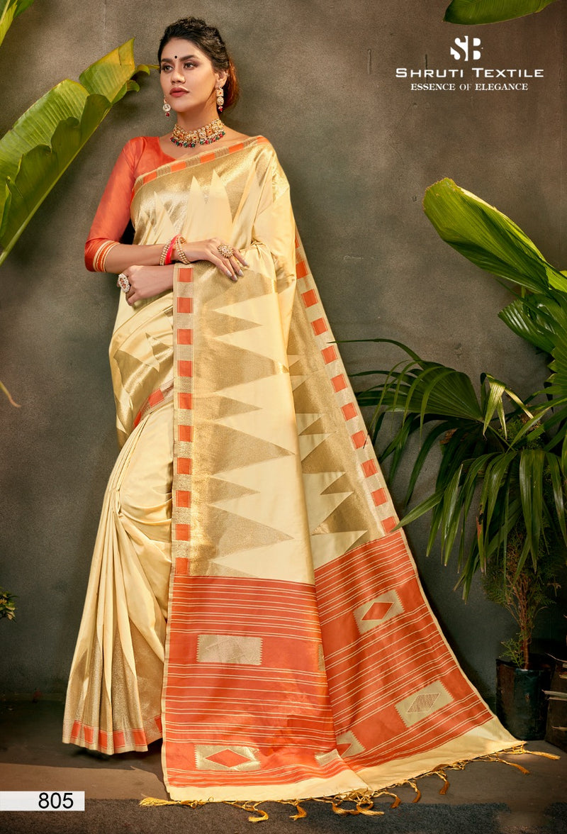 Shruti Textile Series 800 Silk Exclusive Fancy Kanjivaram Type Designer Party Wear Sarees