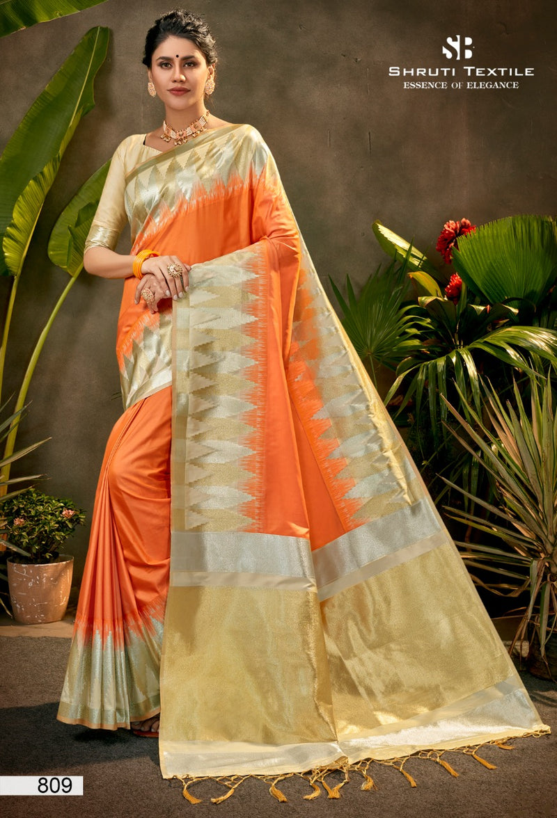 Shruti Textile Series 800 Silk Exclusive Fancy Kanjivaram Type Designer Party Wear Sarees