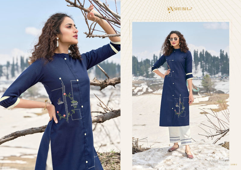 Shubh Nx Allen Cotton Magic Slub With Embroidery Work