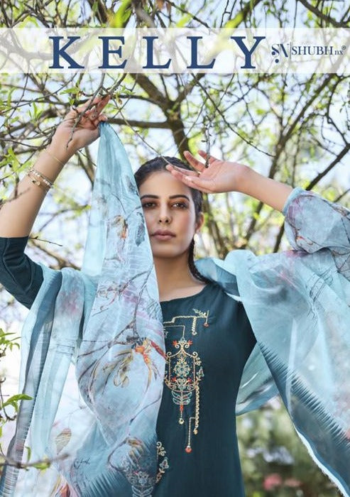 Shubh Nx Launch Kelly Chinon With Hand And Embroidery Work Party Wear Exclusive Salwar Kameez