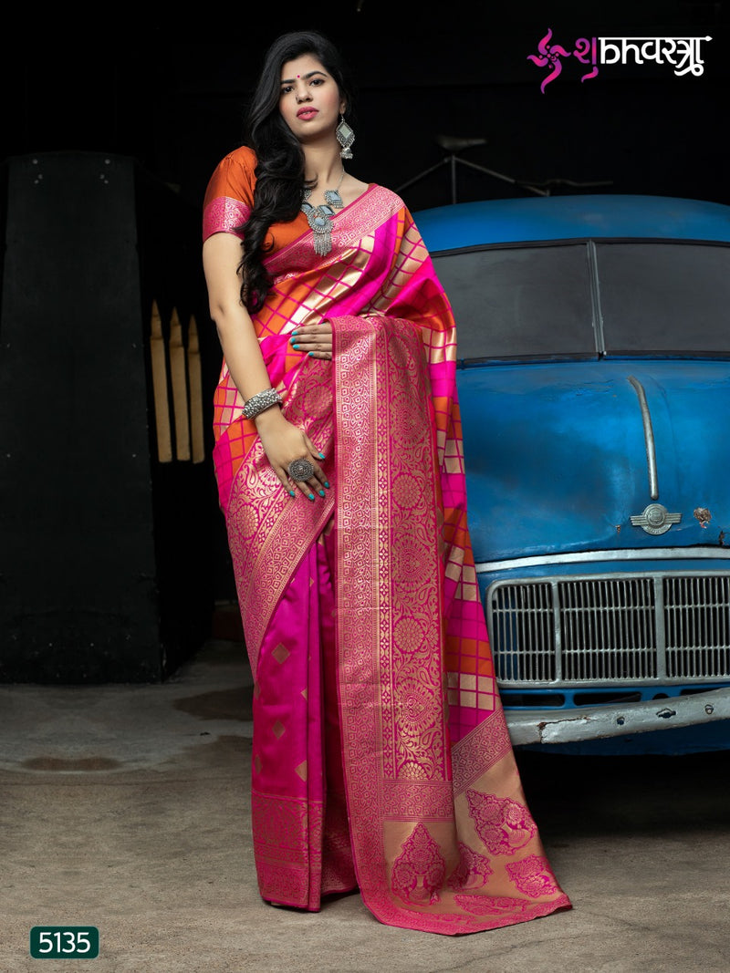 Shubh Vastra Launch Rajwadi Vol 2 Banarasi Silk Printed With Fancy Lace Exclusive Tradional Wear Sarees