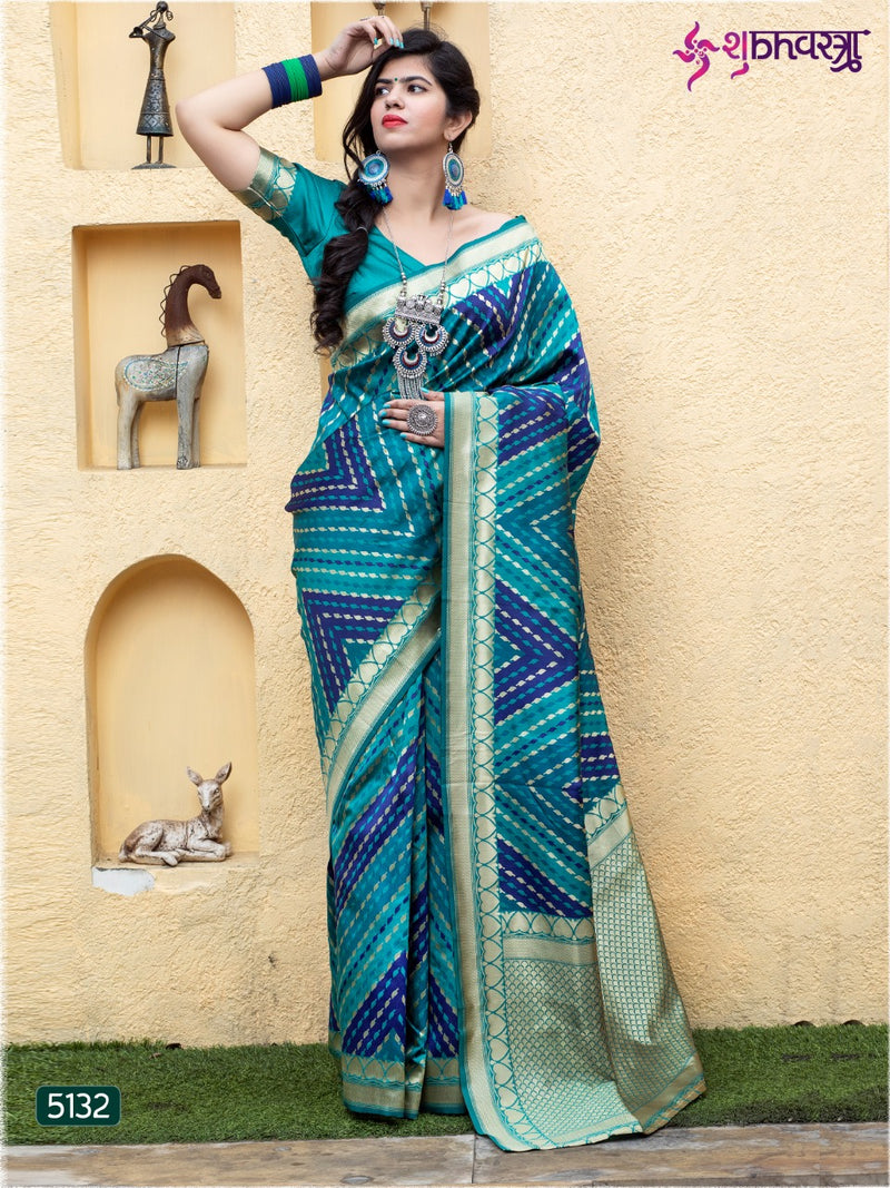 Shubh Vastra Launch Rajwadi Vol 2 Banarasi Silk Printed With Fancy Lace Exclusive Tradional Wear Sarees