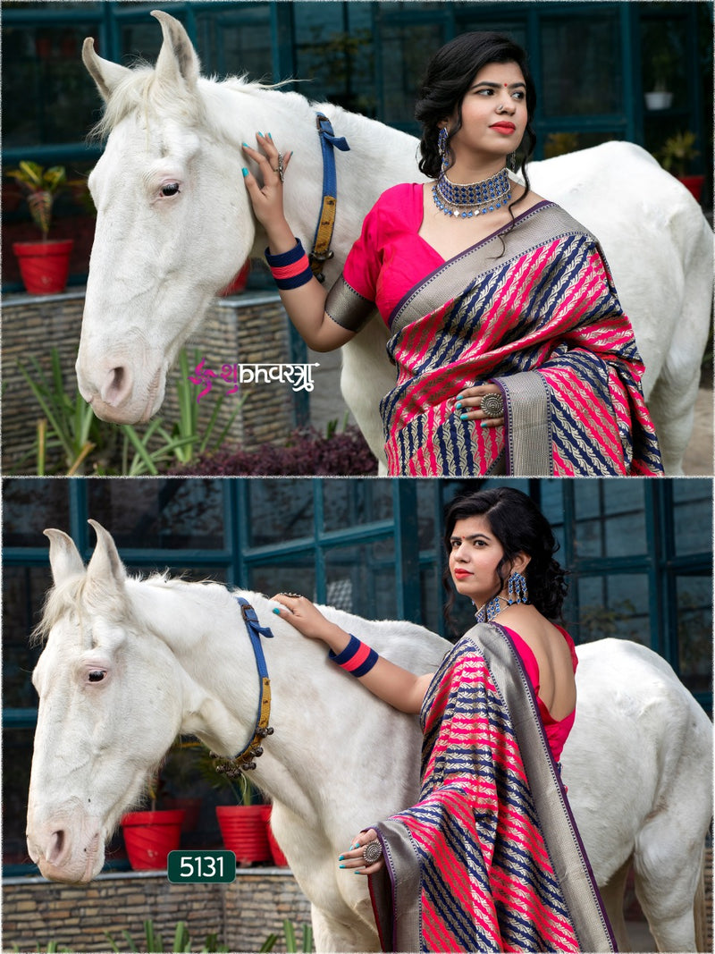 Shubh Vastra Launch Rajwadi Vol 2 Banarasi Silk Printed With Fancy Lace Exclusive Tradional Wear Sarees