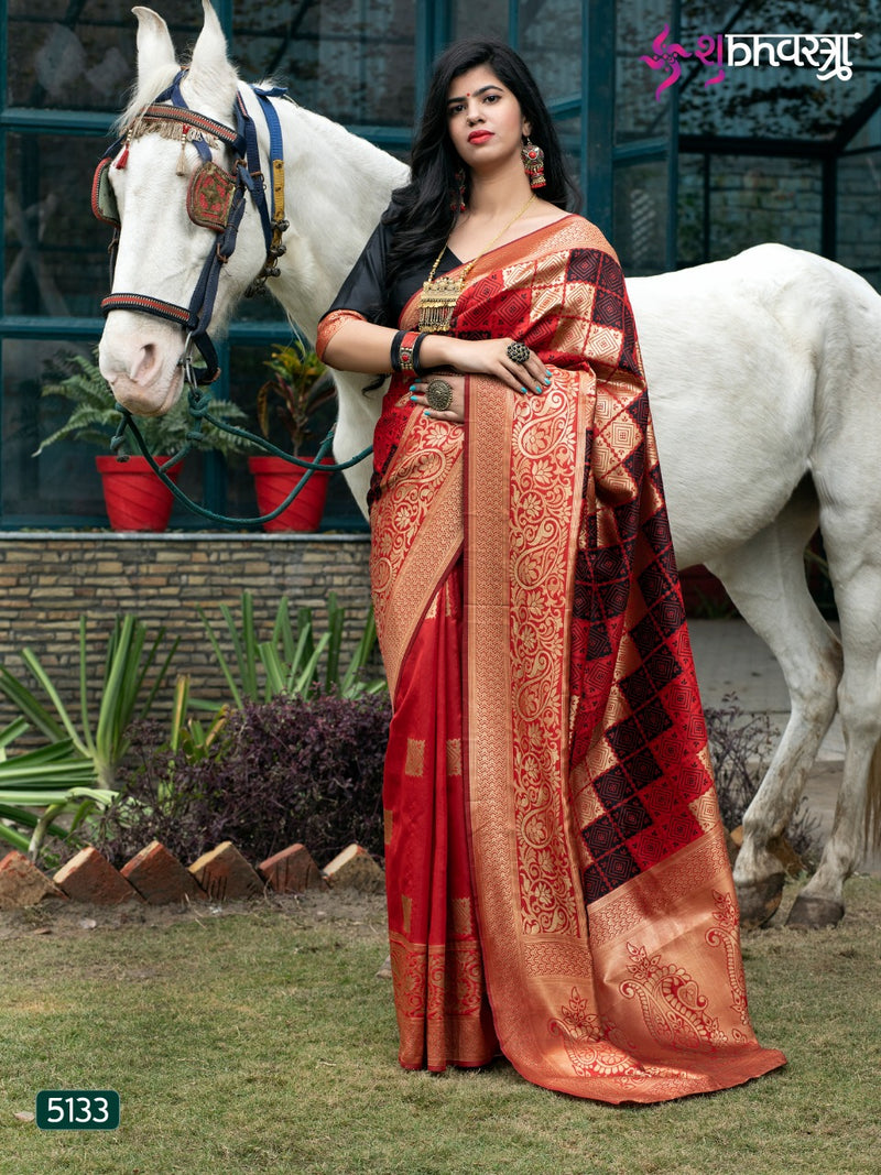 Shubh Vastra Launch Rajwadi Vol 2 Banarasi Silk Printed With Fancy Lace Exclusive Tradional Wear Sarees