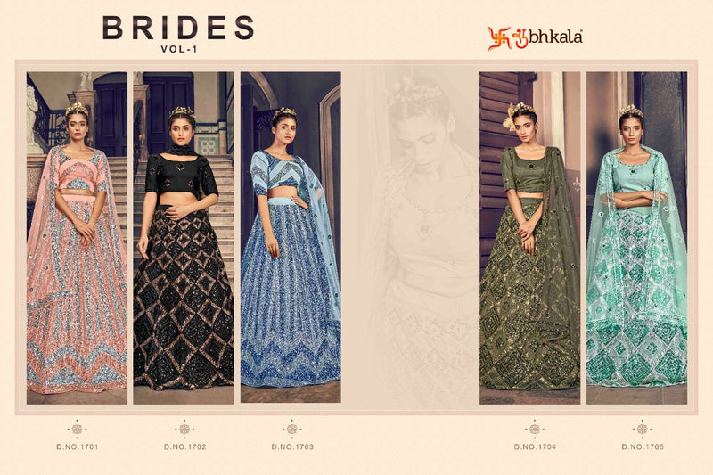 Shubhkala Brides Vol 1 Net With Sequence Embroidery Work Lehnga