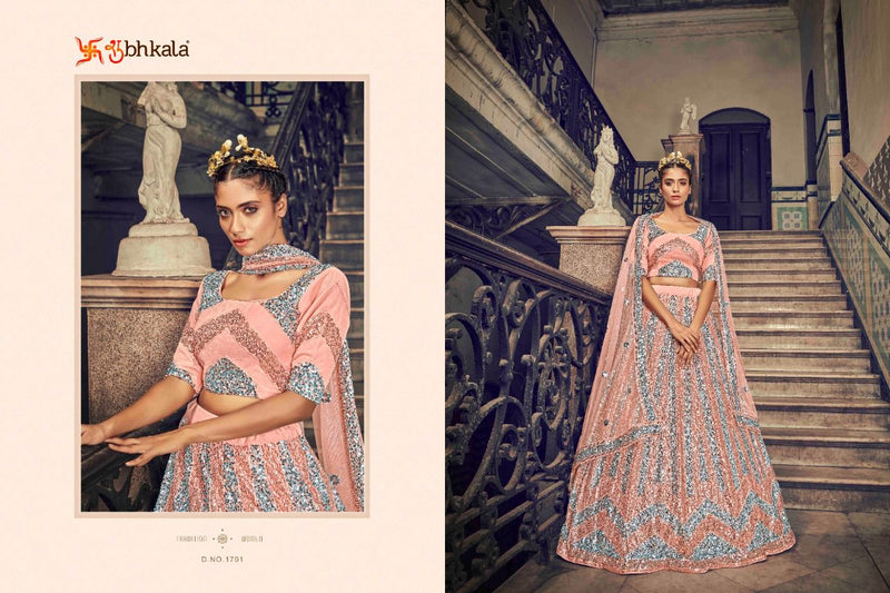 Shubhkala Brides Vol 1 Net With Sequence Embroidery Work Lehnga