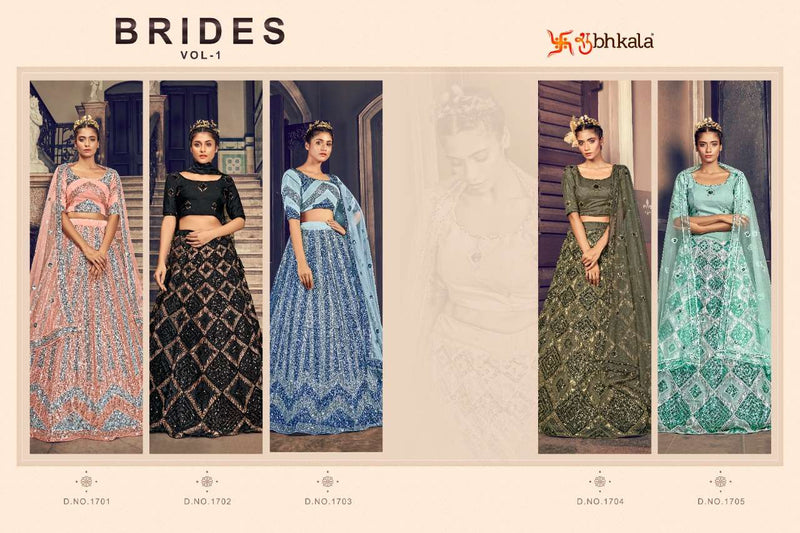 Shubhkala Launch By  Brides Vol 1 Net With Heavy Work Designer Fancy Wedding Wear Lehenga
