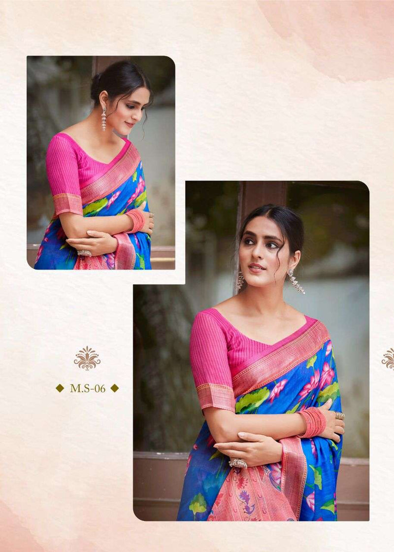 Shvetamber Creation Madhurayam Silk Linen Pure Saree