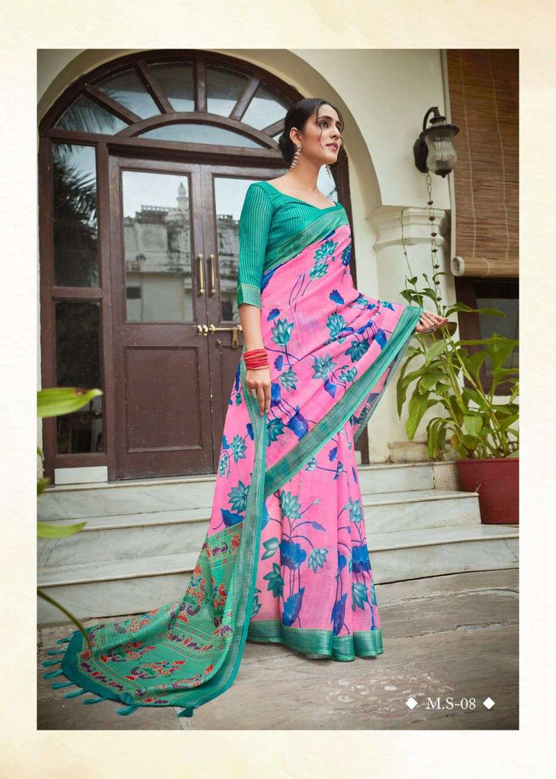 Shvetamber Creation Madhurayam Silk Linen Pure Saree