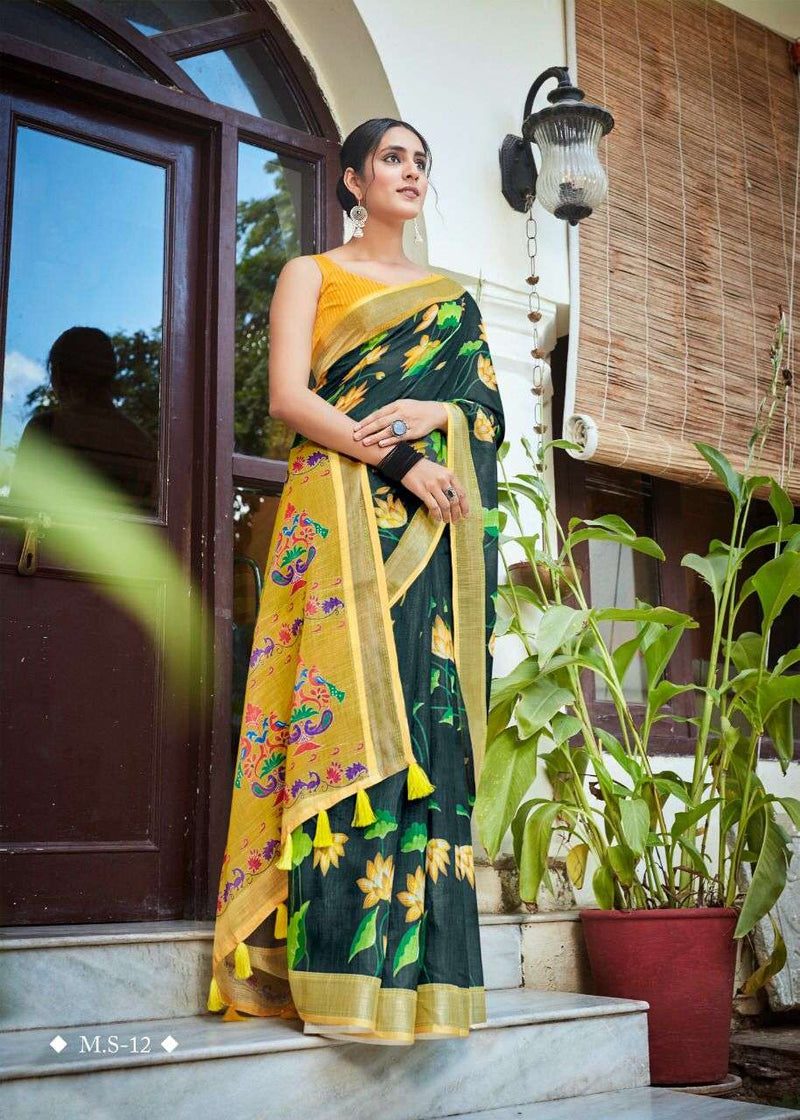 Shvetamber Creation Madhurayam Silk Linen Pure Saree