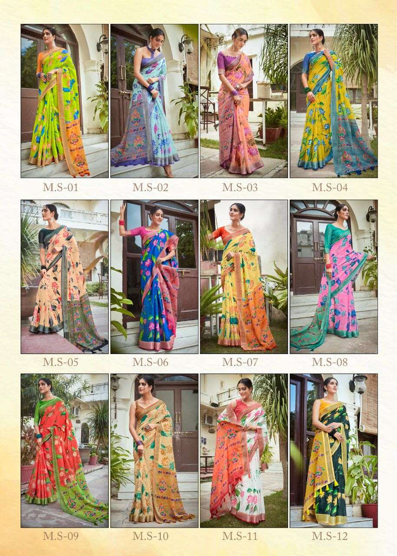 Shvetamber Creation Madhurayam Silk Linen Pure Saree