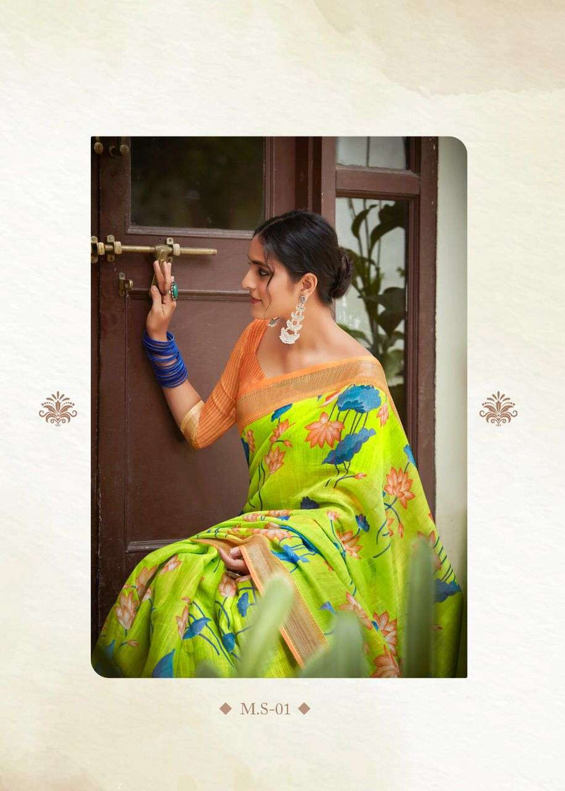 Shvetamber Creation Madhurayam Silk Linen Pure Saree
