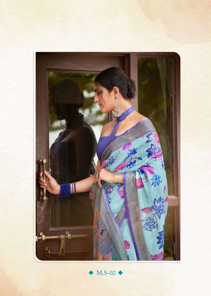 Shvetamber Creation Madhurayam Silk Linen Pure Saree