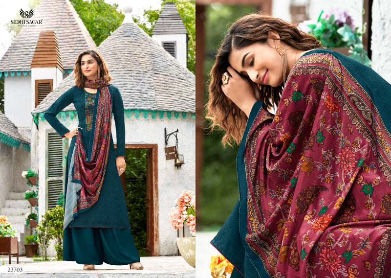 Siddhi Sagar Julliat Pure Pashmina Digital Print Embroidered Work Salwar Kameez