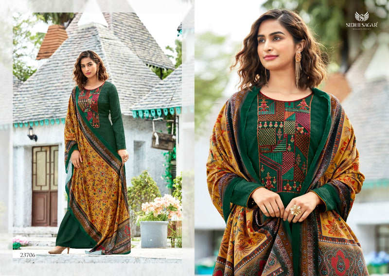 Siddhi Sagar Julliat Pure Pashmina Digital Print Embroidered Work Salwar Kameez