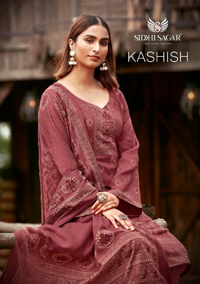 Siddhi Sagar Kashish Pure Pashmina Jacquard Kani Print Salwar Kameez