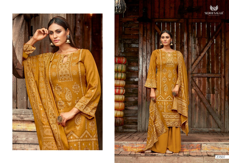 Siddhi Sagar Kashish Pure Pashmina Jacquard Kani Print Salwar Kameez