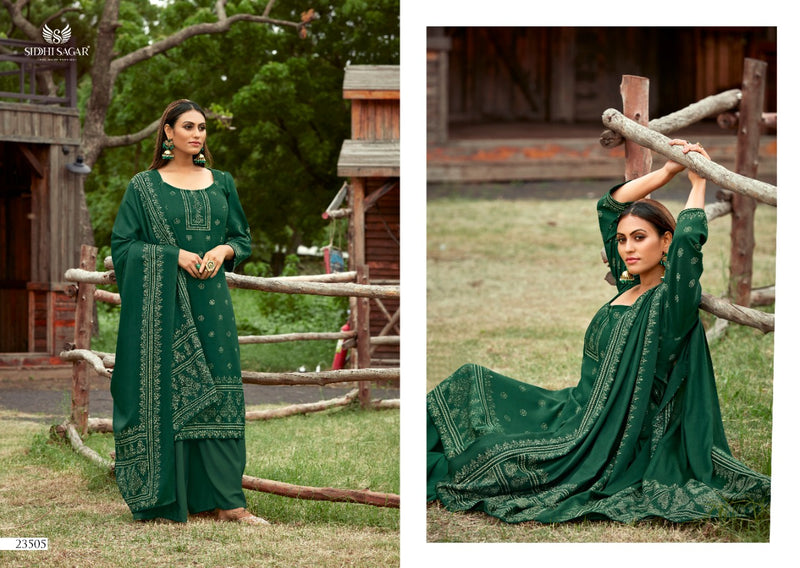 Siddhi Sagar Kashish Pure Pashmina Jacquard Kani Print Salwar Kameez