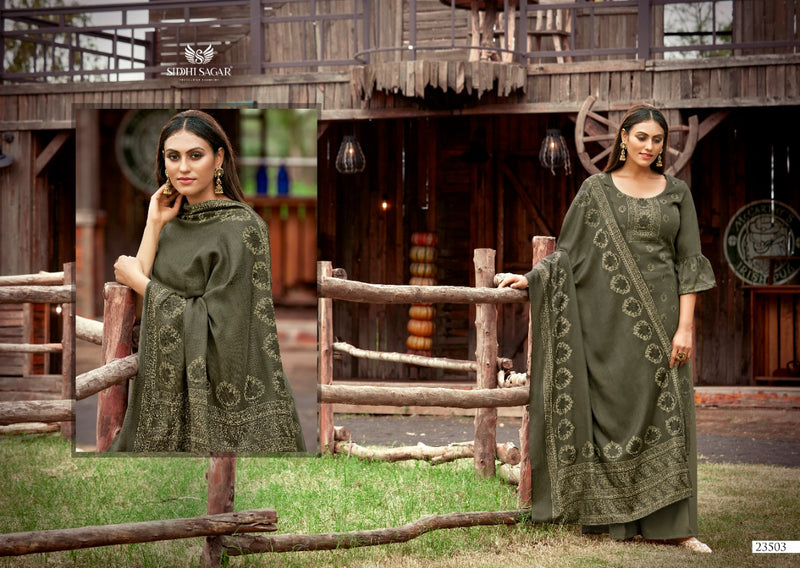 Siddhi Sagar Kashish Pure Pashmina Jacquard Kani Print Salwar Kameez