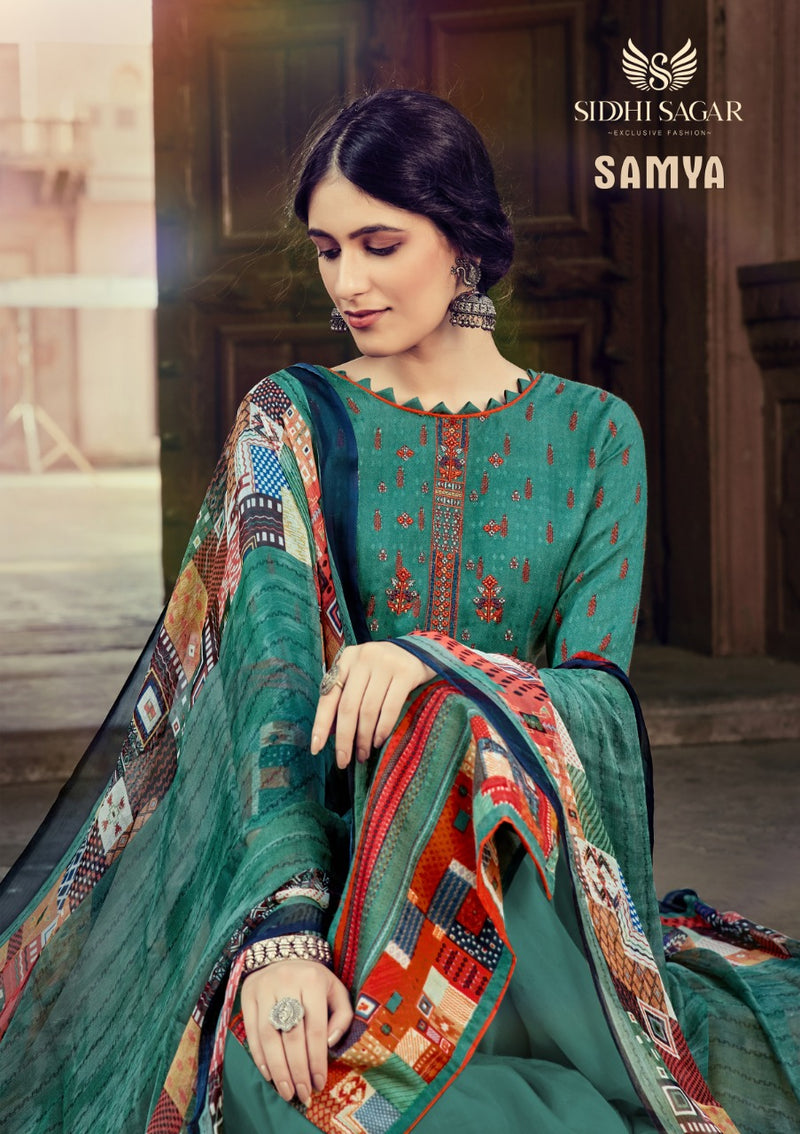 Siddhi Sagar Samya Pure Pashmina Digital Print Fancy Embroidered Work Salwar Kameez