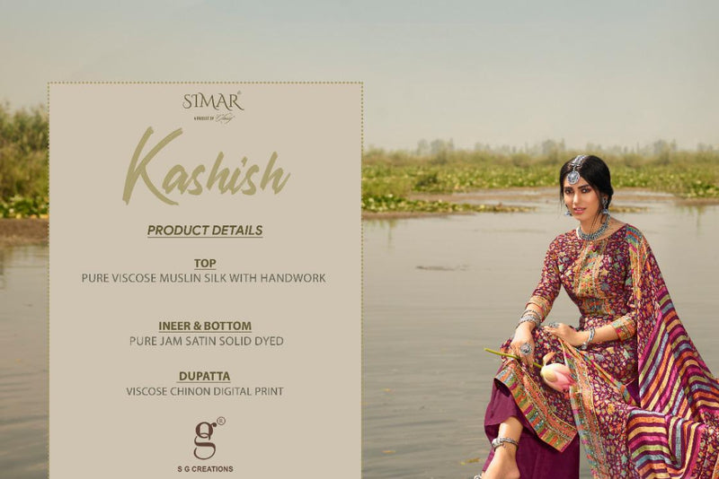 Simar Glossy Kashish Viscose Muslin Silk Designer Salwar Suit