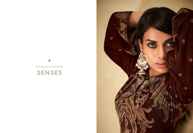 Simar Glossy Senses Velvet Print Pashmina Solid Fancy Salwar Suit