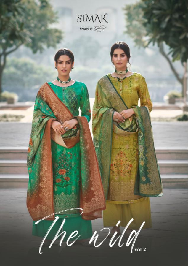 Simar The Wild Vol 2 Dola Jaccquard Digital Print With Embroidery