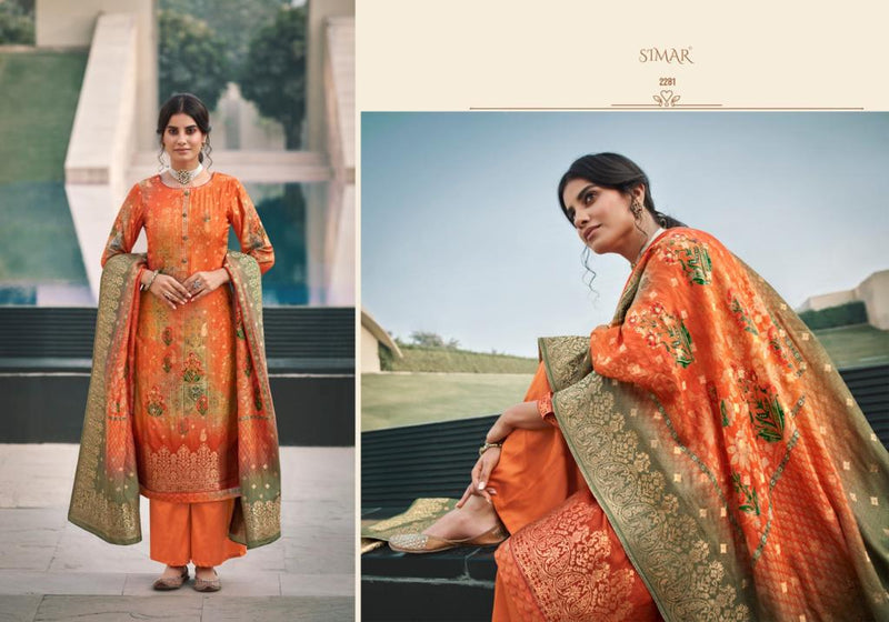 Simar The Wild Vol 2 Dola Jaccquard Digital Print With Embroidery