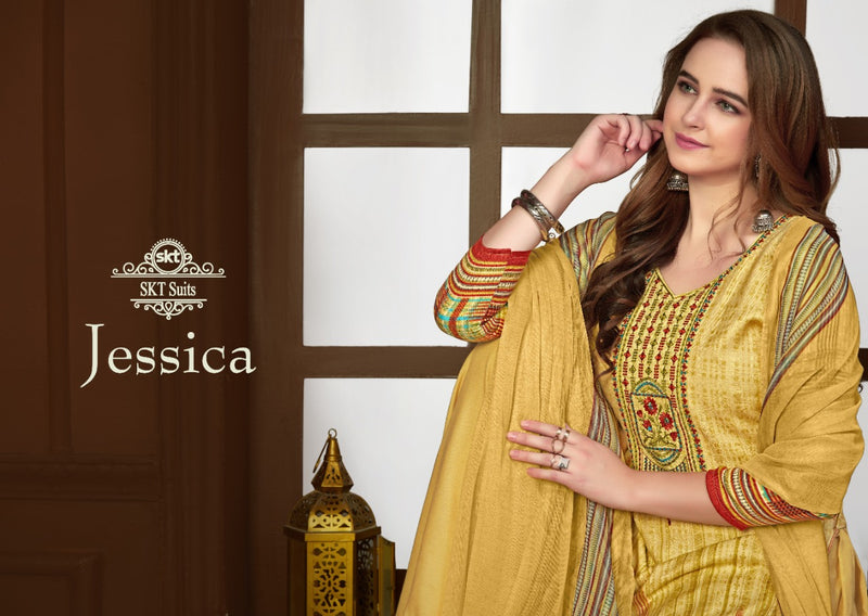 Skt Suit Jessica Pashmina Digital Print With Kadai Work  Salwar Suit