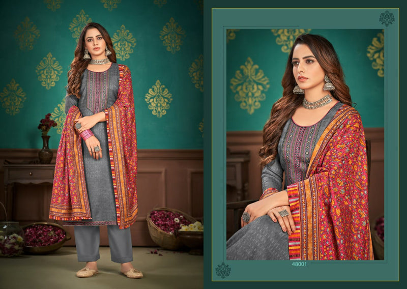 Skt Suit Mehar Pashmina Self Digs With Kadai Wark Salwar Suit