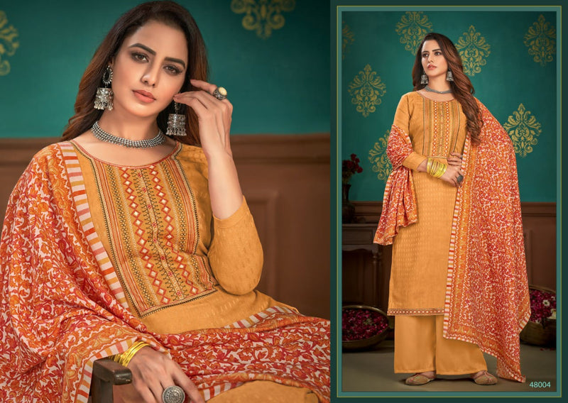 Skt Suit Mehar Pashmina Self Digs With Kadai Wark Salwar Suit
